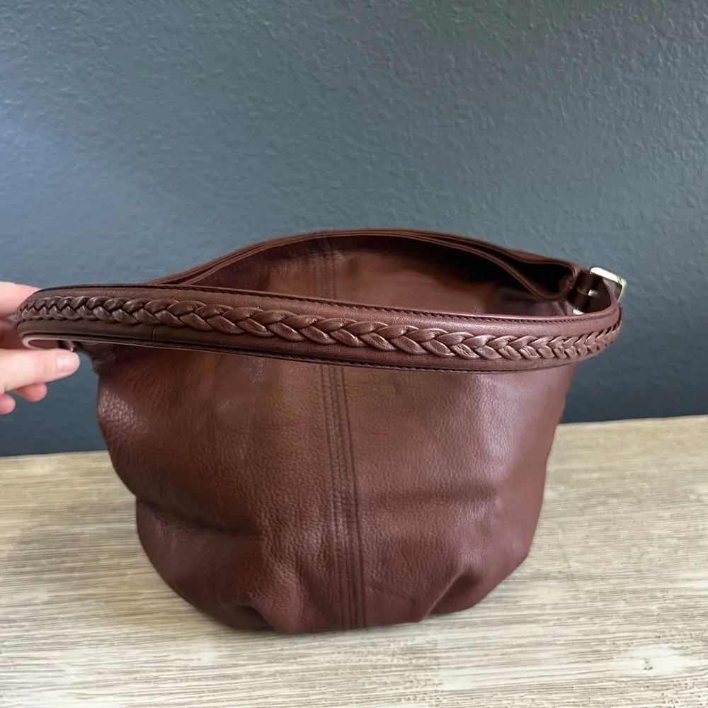 Hadaki Brown Leather Hobo Bag