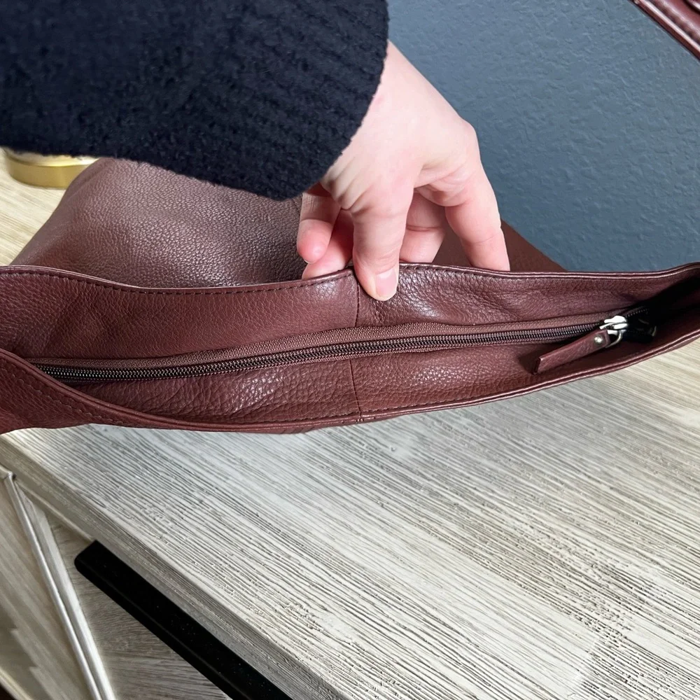 Hadaki Brown Leather Hobo Bag