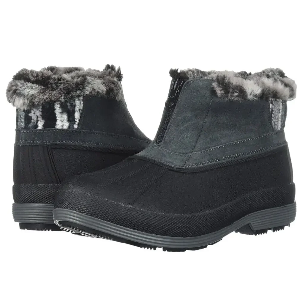 Propet Womens Lumi Ankle Zip Bootie US 8 Extra Wide Grey Water Resistant EUC