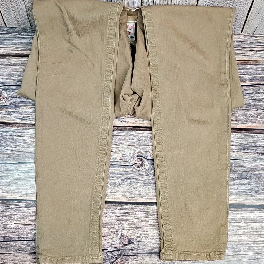 NEW TRUE RELIGION WORLD TOUR CASEY KHAKI LOW-RISE SKINNY ANKLE JEANS
