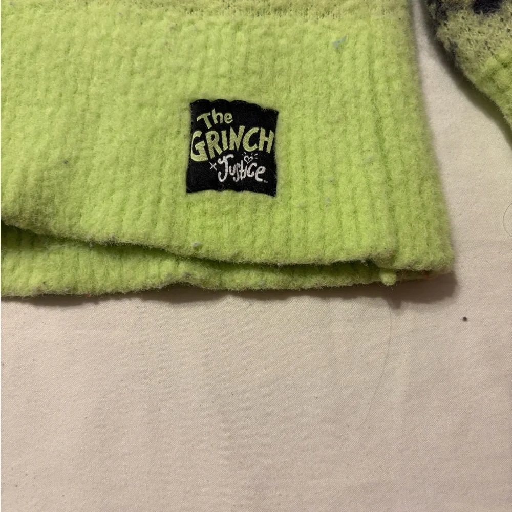 Justice Lime Green Grinch Sweater
