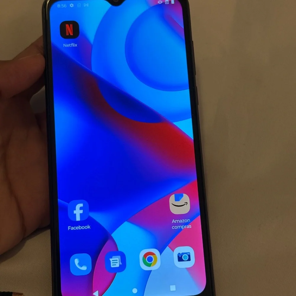 Sleek Black Smartphone with Vivid Display