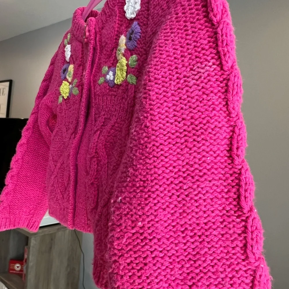 The Children's Place Pink Floral Stitched Cardigan Size 18 months GUC