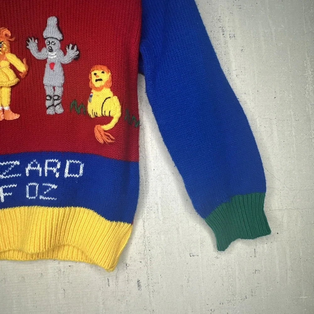 Vintage 1988 Harlequin Designs Wizard of Oz Colorblock Kids Sweater | Tag Sz: 6