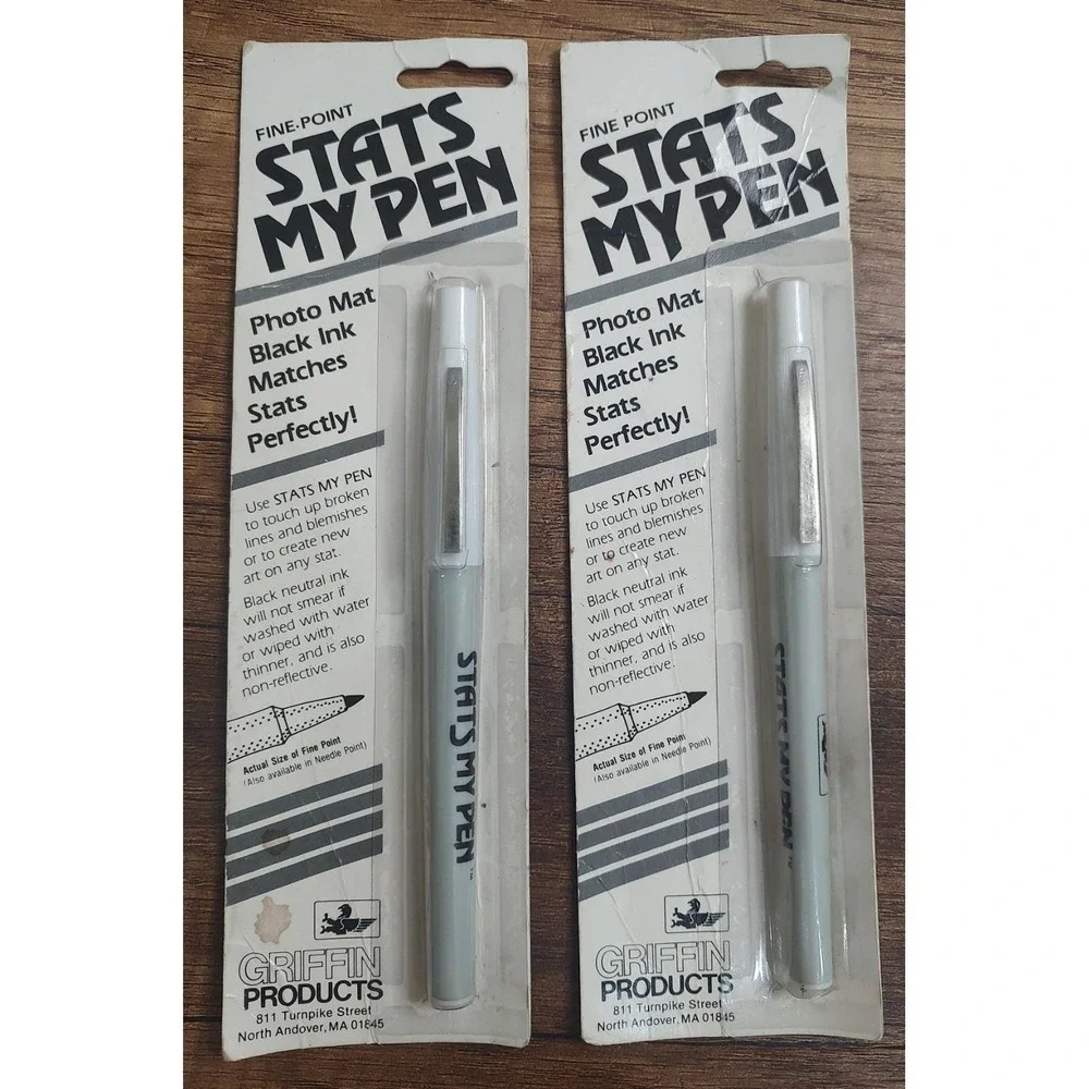 Vintage NOS Griffin Products Stats My Pen Fine Point Lot Of 2 A15