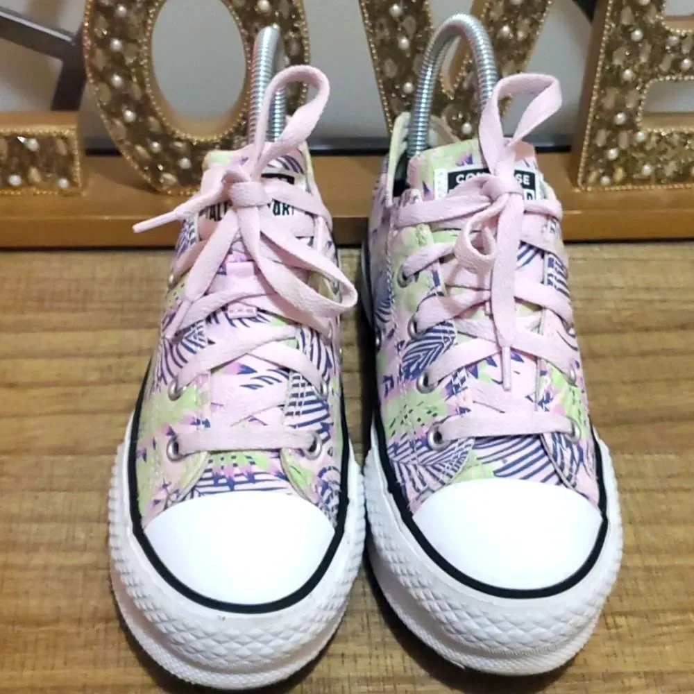 Converse Kids Chuck Taylor All Star Eva Lift Canvas Platform Pink/Green Sz 2
