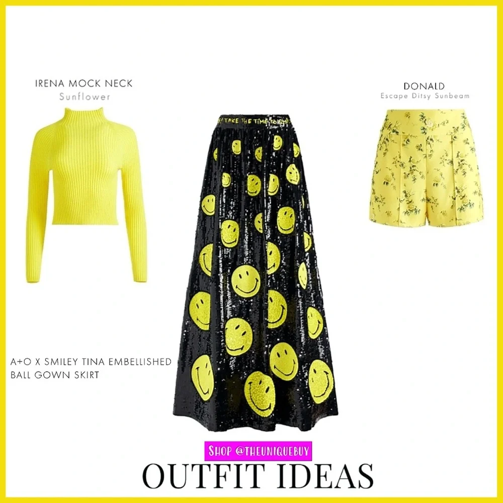 Alice + Olivia maxi yellow scroll
