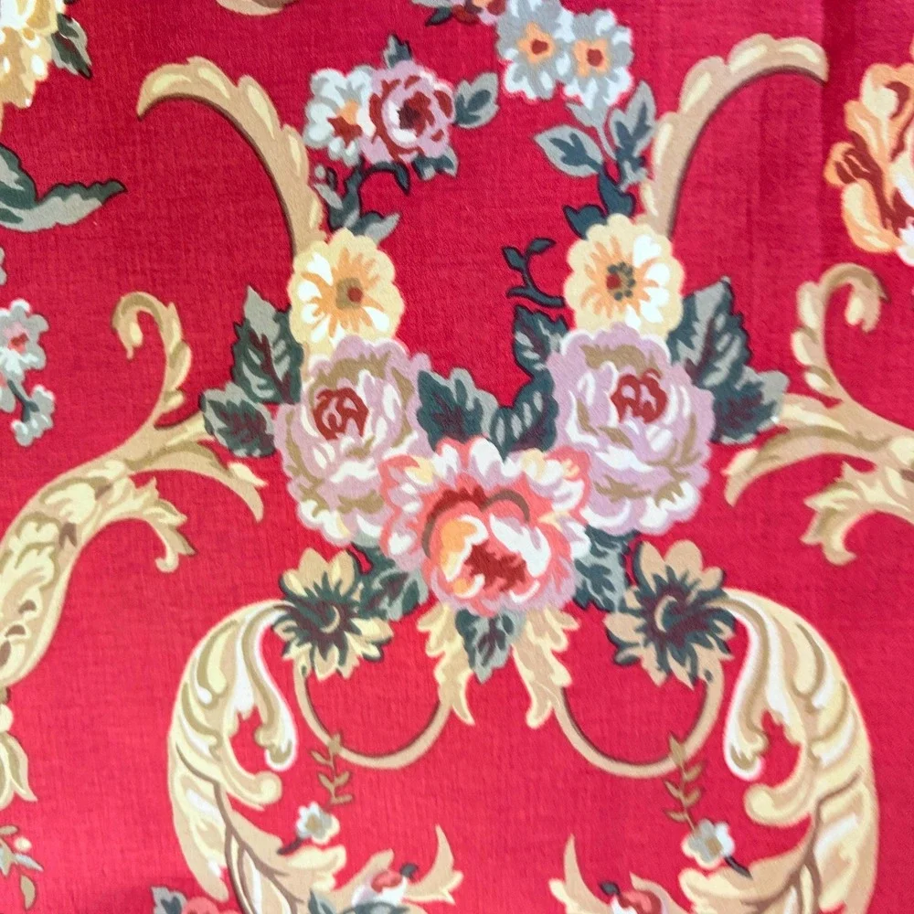 Ralph Lauren Danielle Marseilles Drapery Panel (1)Red English Rose‎ Made in USA