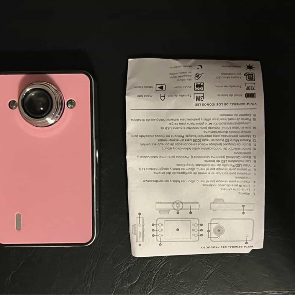 Pink Digital Camera with Instructions