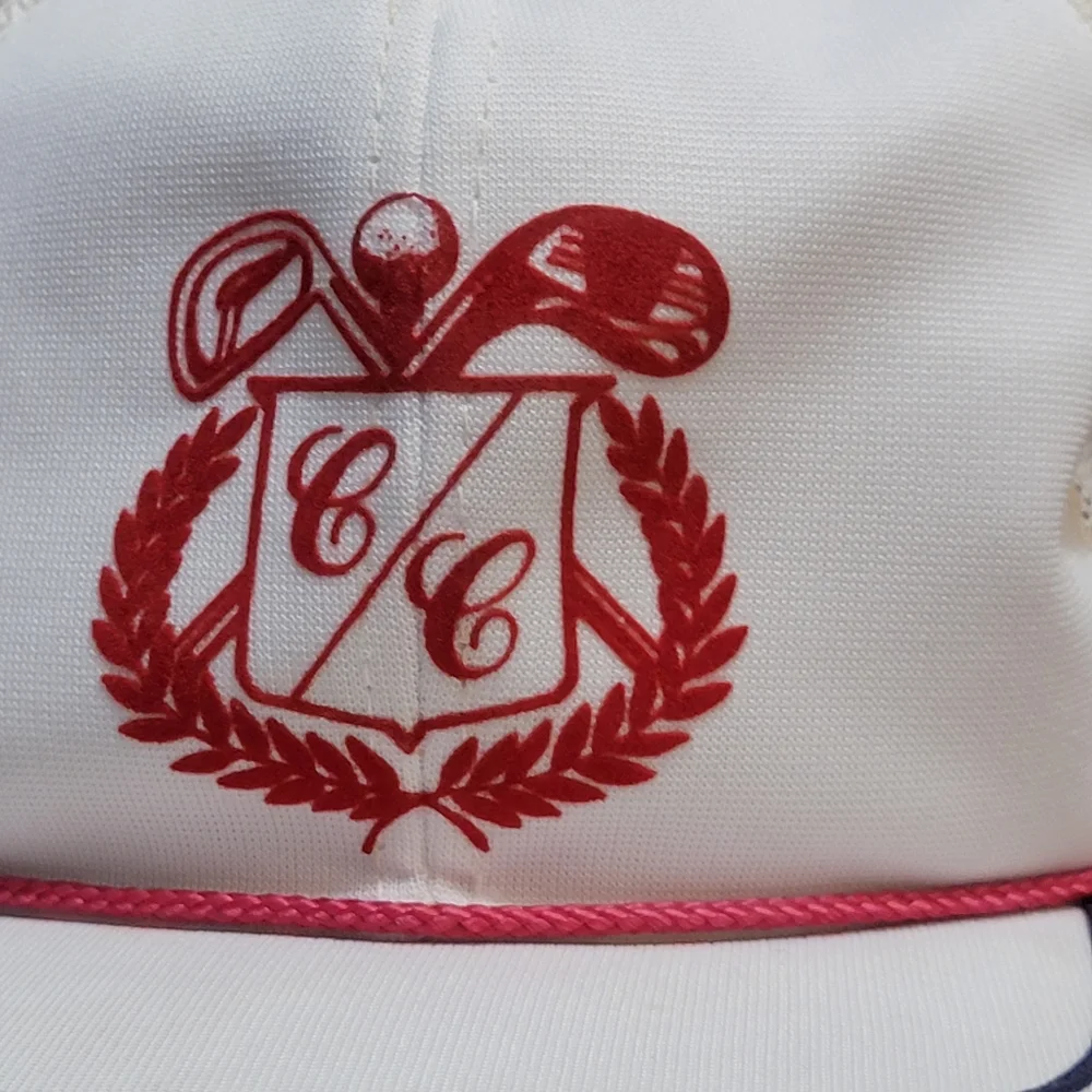Vintage Ya Golf Country Club White Mesh / Red Rope Snapback Adjustable Hat Men's