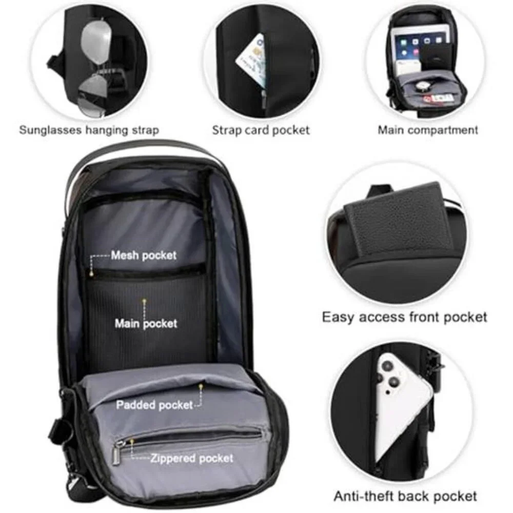 Mens Crossbody Bag Man Bags Mens Purse Anti-theft Leather Sling Bag