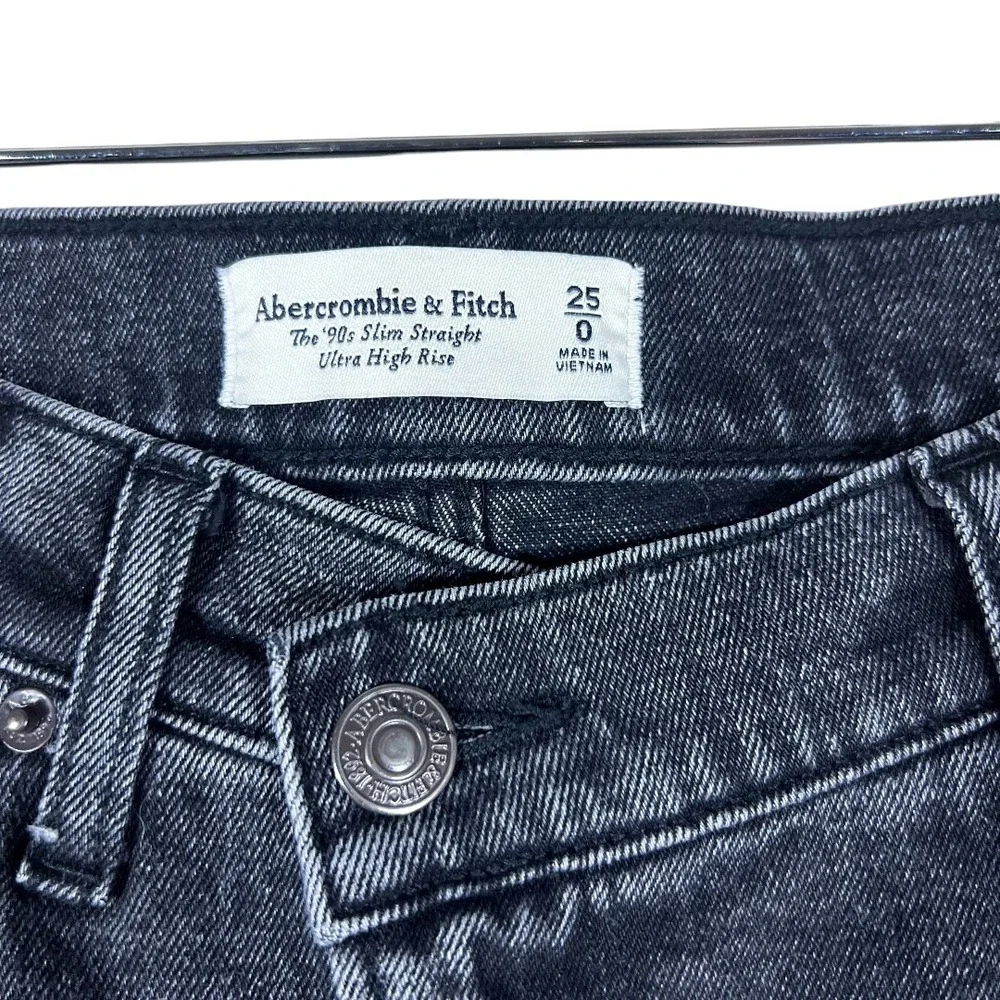 Abercrombie & Fitch The 90s Slim Straight Criss Cross Waist Jeans Black Size 0
