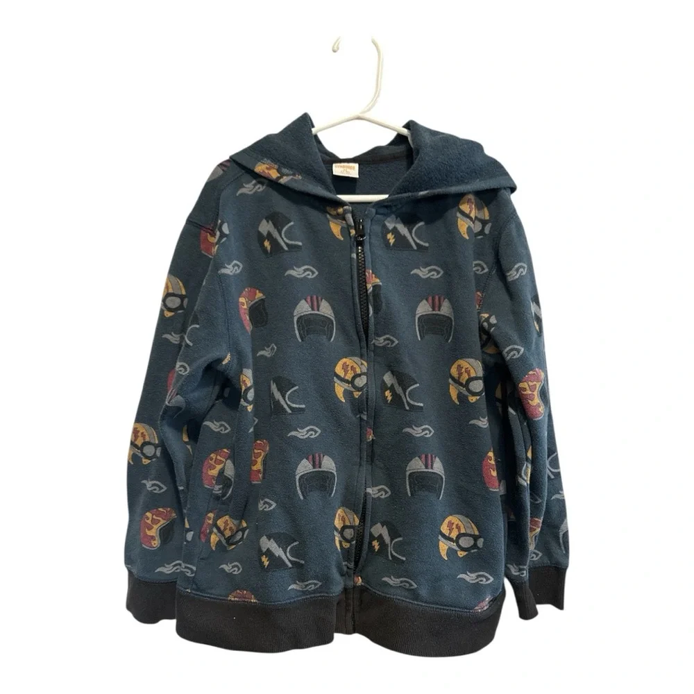 Gymboree Navy Helmet graphic Hoodie size 7/8