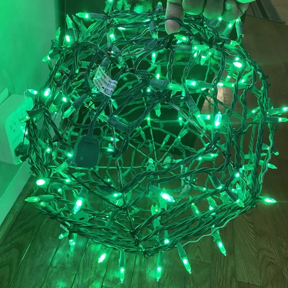 GE 100 Lights Spherical Holiday Classics Green Lights Christmas 14