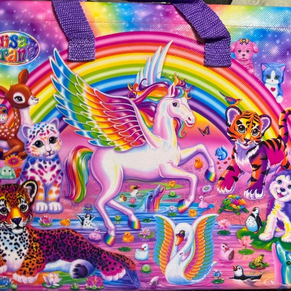 Lisa Frank Pocket Folder Portfolio With Handle Pegasus Rainbow