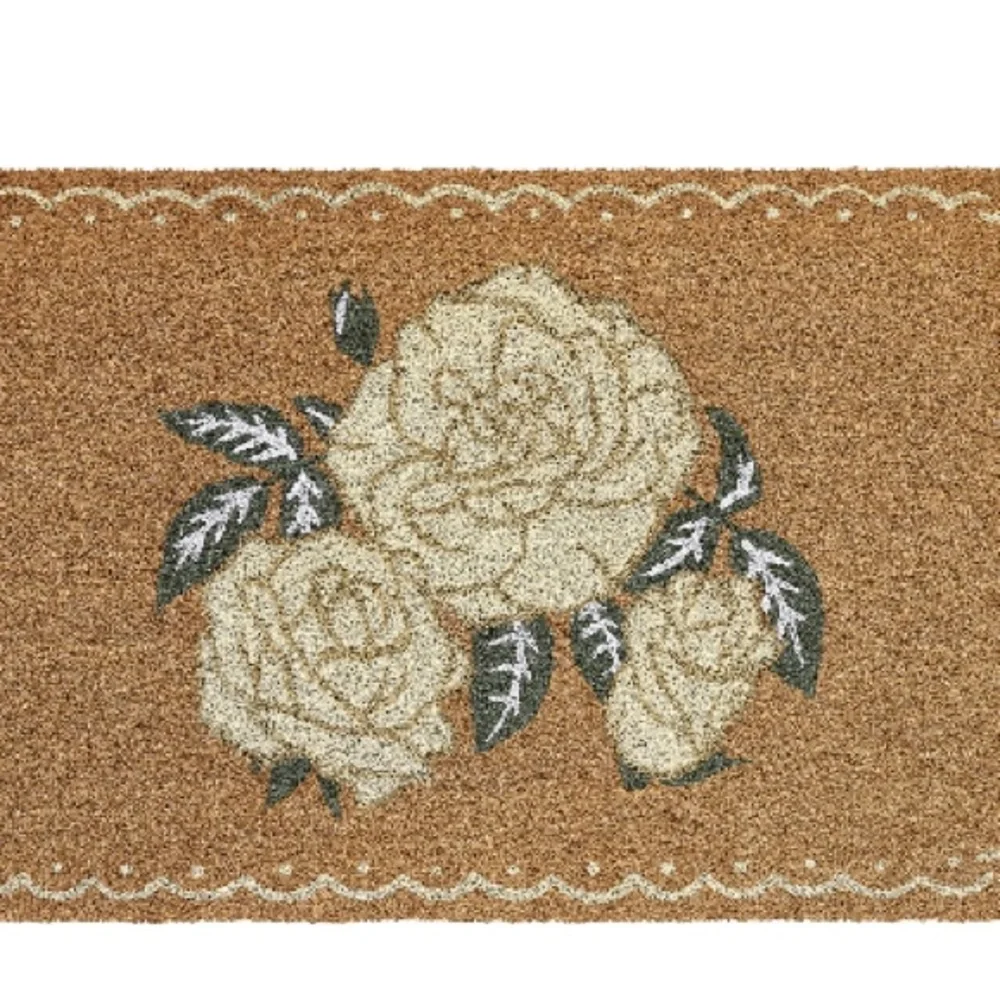My Texas House Multi Dainty Rose Outdoor Coir Mat, 18”x30”