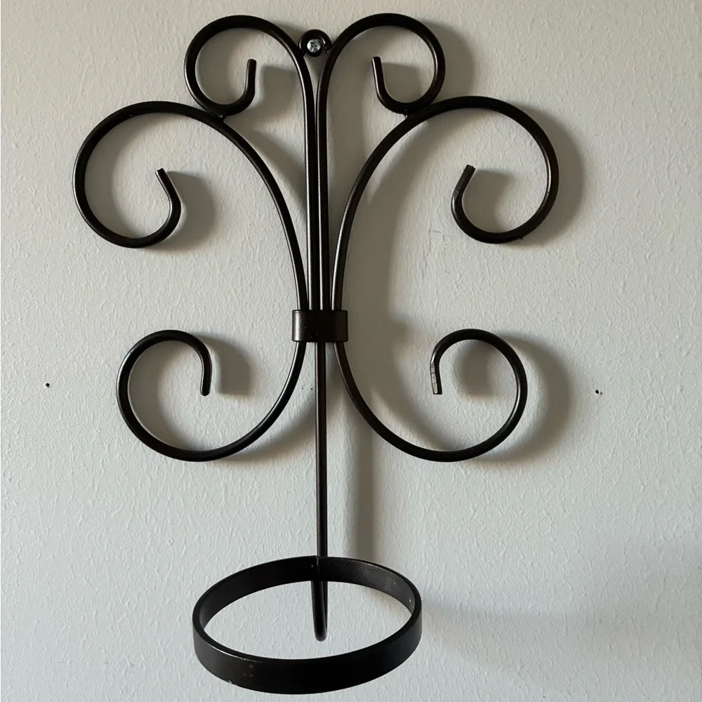 Elegant Black Wrought Iron Wall Sconce