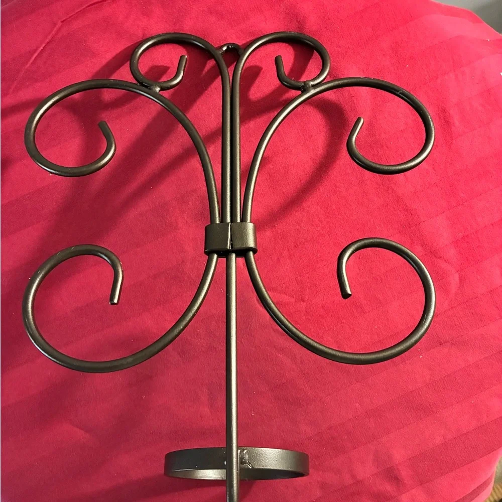 Elegant Black Wrought Iron Wall Sconce