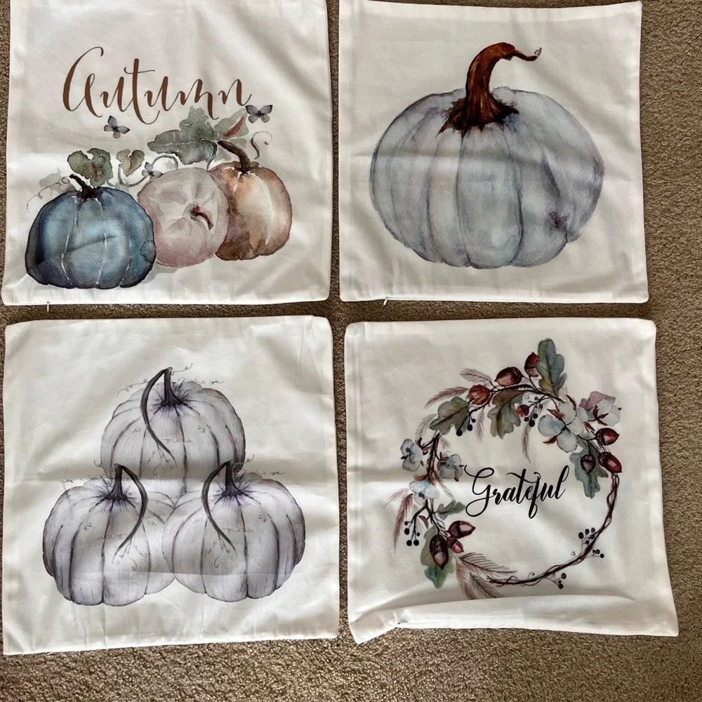 Autumn Pumpkin Themed Pillow Covers ONLY