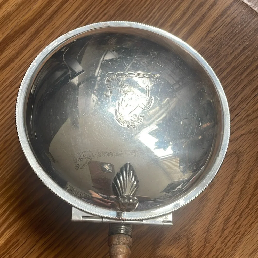 Sheffield Silver-plate W/ Lid Engraved EPC 300 Crumb Butler Ashtray VTG