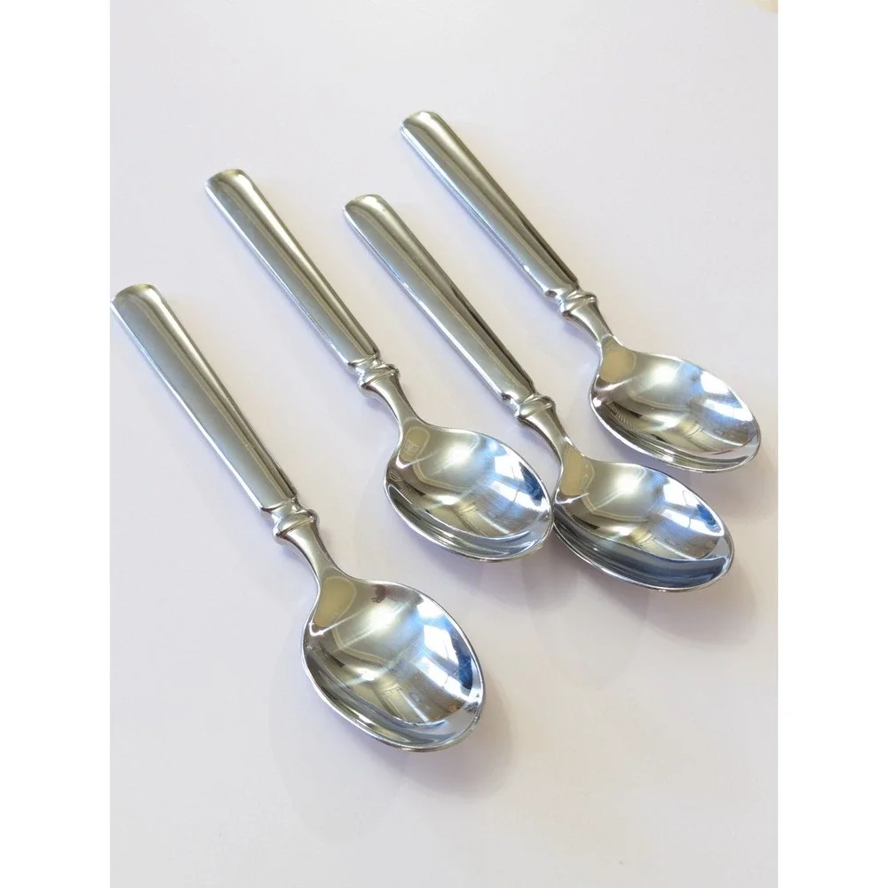 4 MSE Martha Stewart EMPIRE Stainless Flatware Soup Spoon Heavy Handle 7 7/8