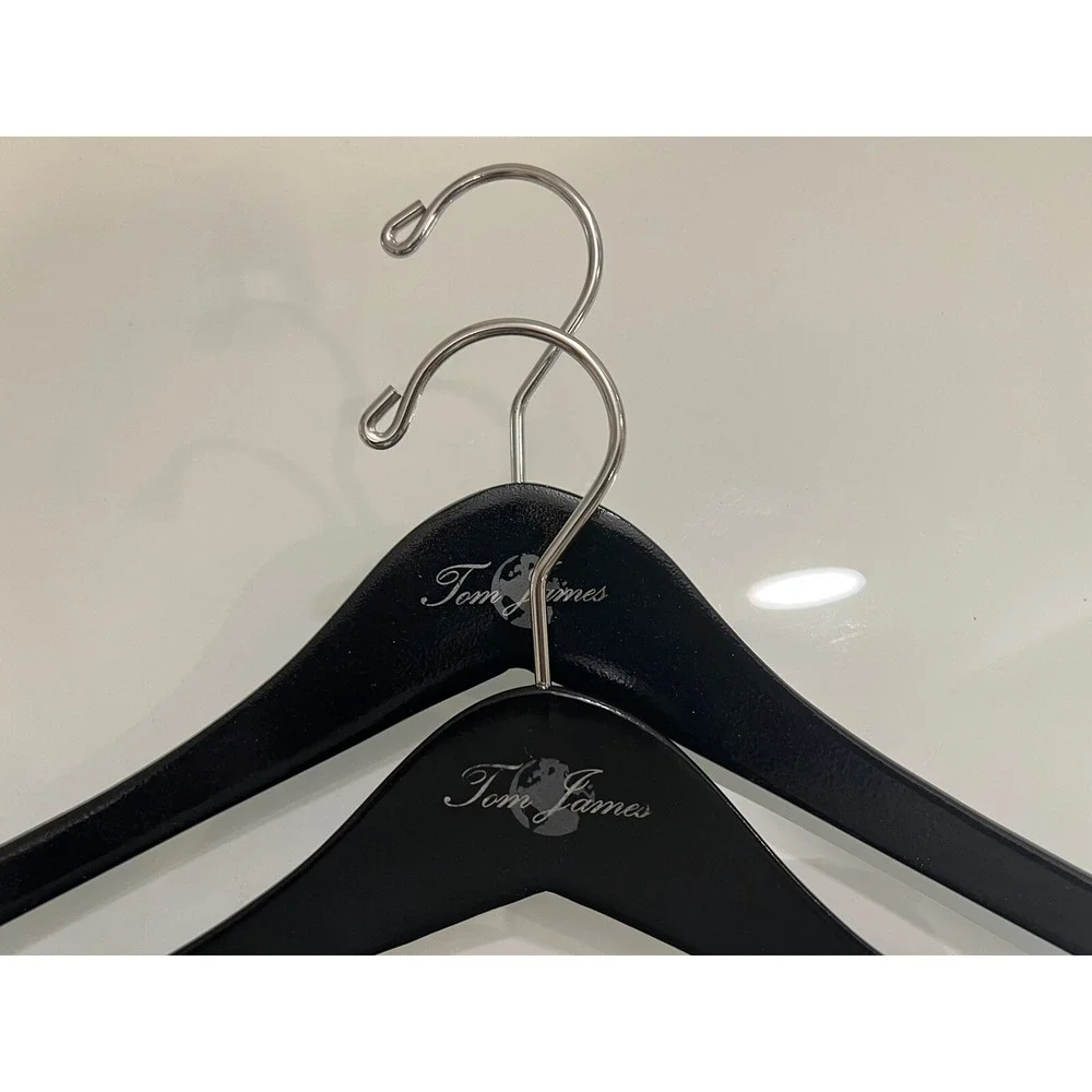 Lot Of TWO Tom James Men's Suit Wooden Hangers Jacket Pants Bar Luxury