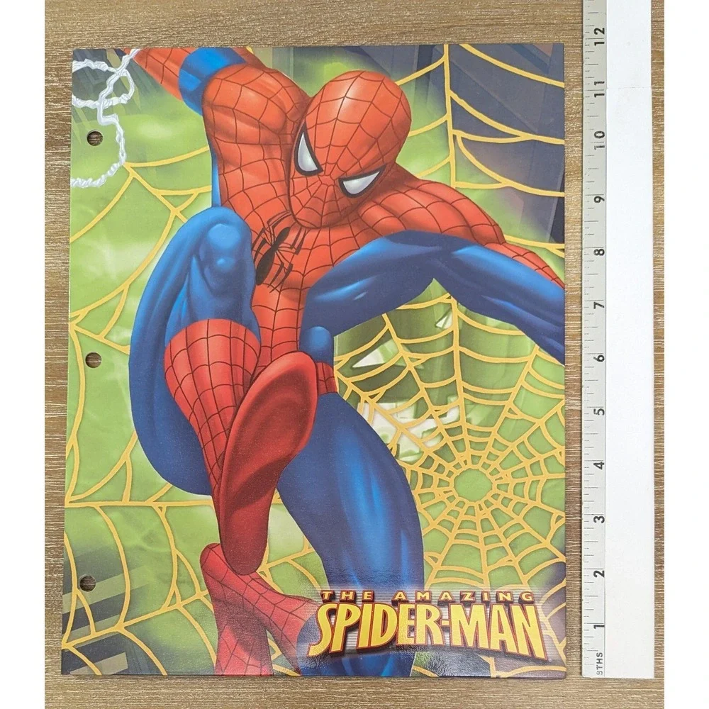 The Amazing Spider Man School 2 Pocket Binder File Folder 2006 Design -Lot of 3