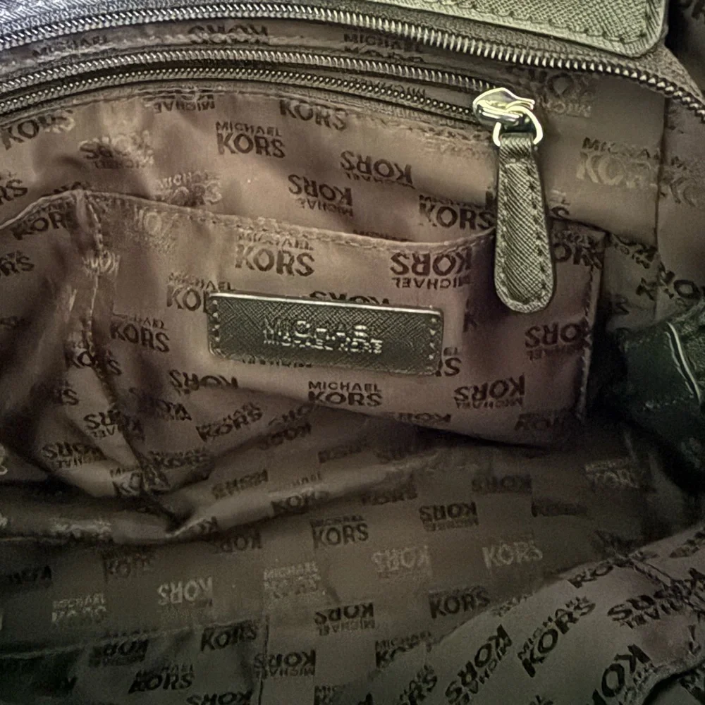 Black Leather Large Logo Tote Bag