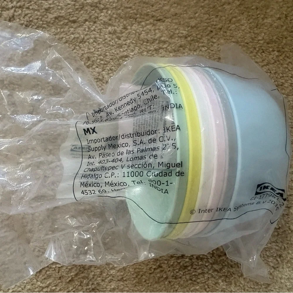 IKEA Pastel Mix Kids Party Plate, Bowl & Cup Set - Mint, Pink, Yellow, Blue NWT