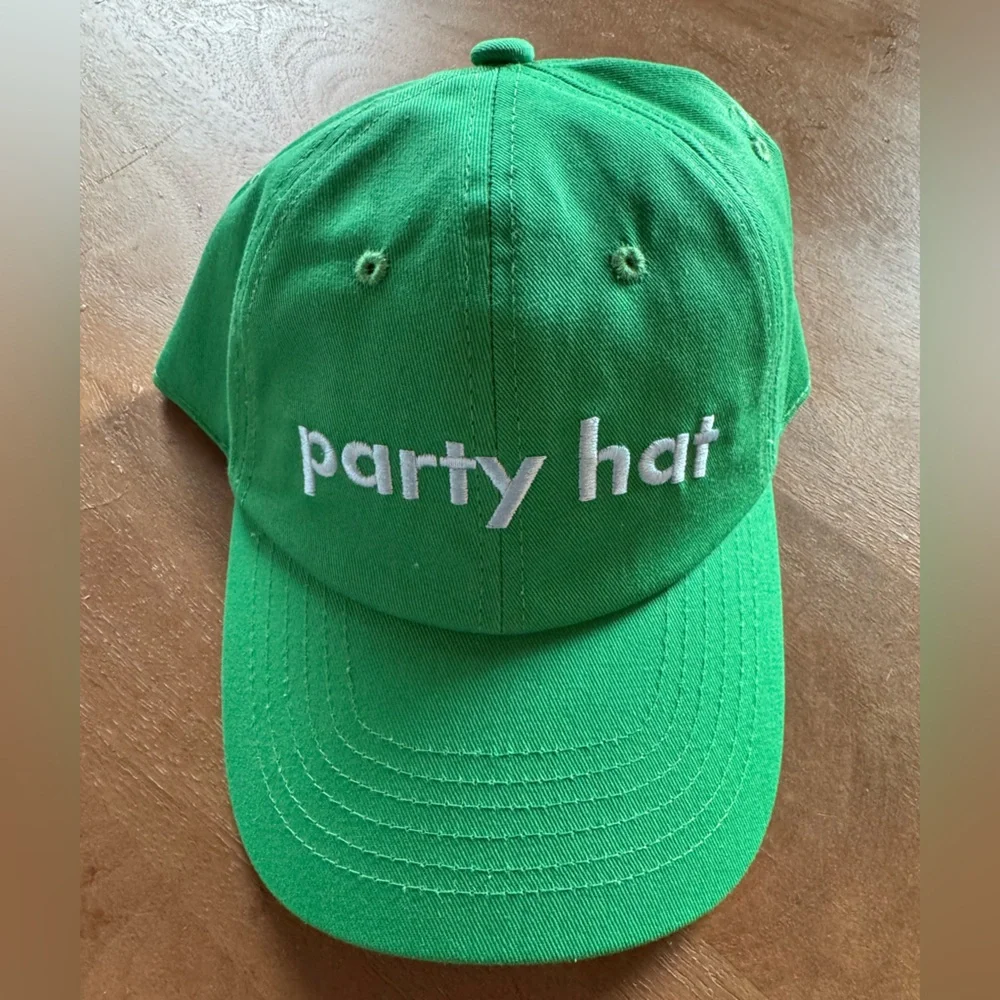NWT Kate Spade x Target Bright Green 'party hat' Embroidered Baseball Cap