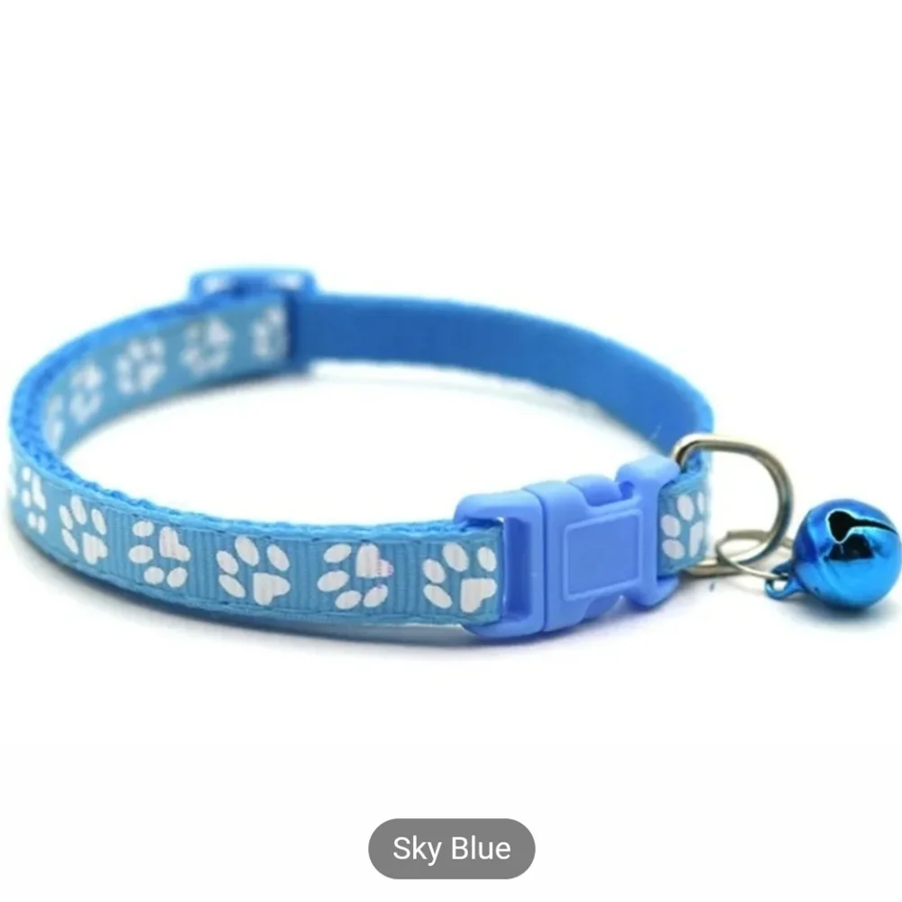 5/$20 or 3/$15 🐱🐾🐶 Cat/Dog Adjustable Paw Print Collar w Matching Bell NWT