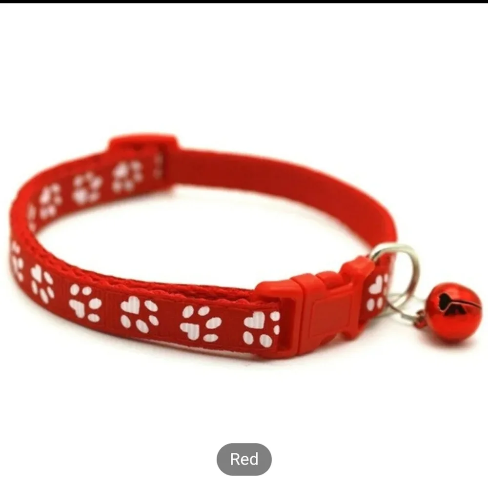 5/$20 or 3/$15 🐱🐾🐶 Cat/Dog Adjustable Paw Print Collar w Matching Bell NWT