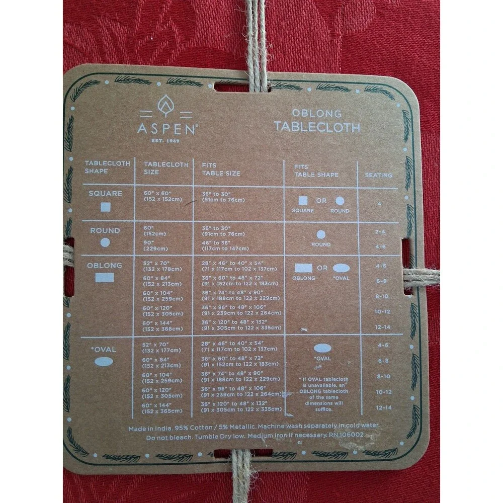 NEW! Aspen Christmas Tablecover, 60