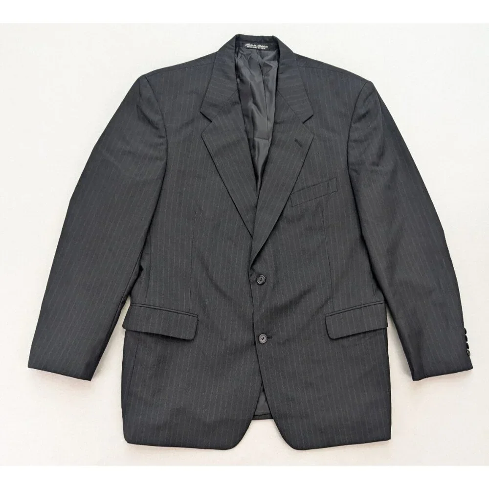Kilburne and Finch Men's Blazer Jacket Sport Coat Size 44L Black Pinstripe