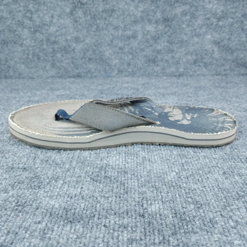 Teva Flip Flop Sandals Mens Size 11 Gray Blue Canvas Slip On Comfort Beach Shoes