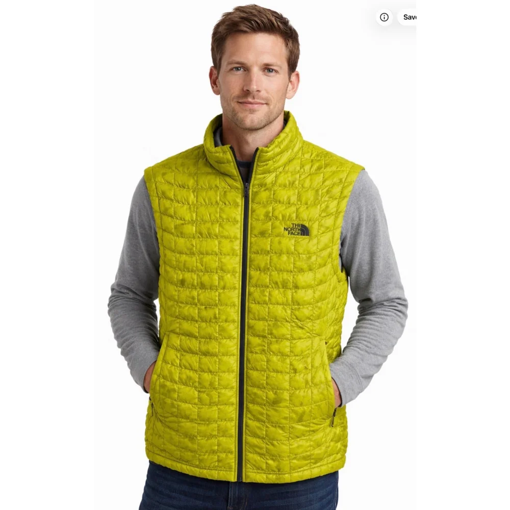 The North Face Lime Green Mens Thermoball Puffer Vest