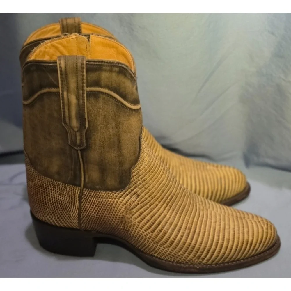 Tecovas's Exotic Nolan Limestone Vamp Lizard Boots Limited Edition Size 12.5D