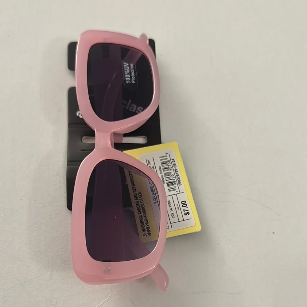 Pink Rectangular Fashion Sunglasses Kids Art Class New OC25