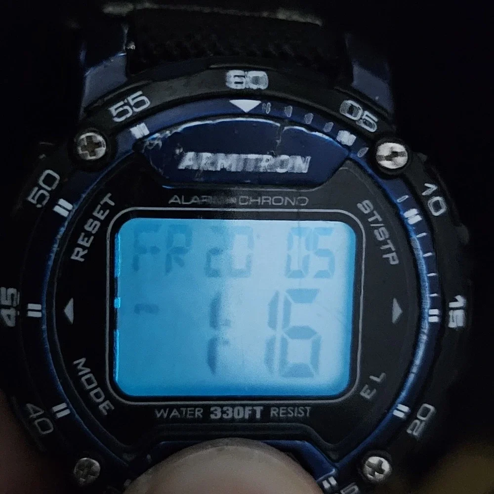 Armitron Men's Digital Sport Watch 41MM Black Nylon Band Working