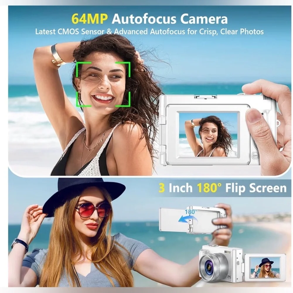 4K Ultra HD Digital Camera White NEW