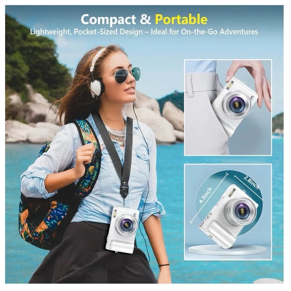 4K Ultra HD Digital Camera White NEW