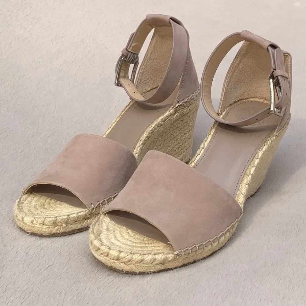 Vince Camuto Leera Genuine Leather Platform Wedge Sz 8.5