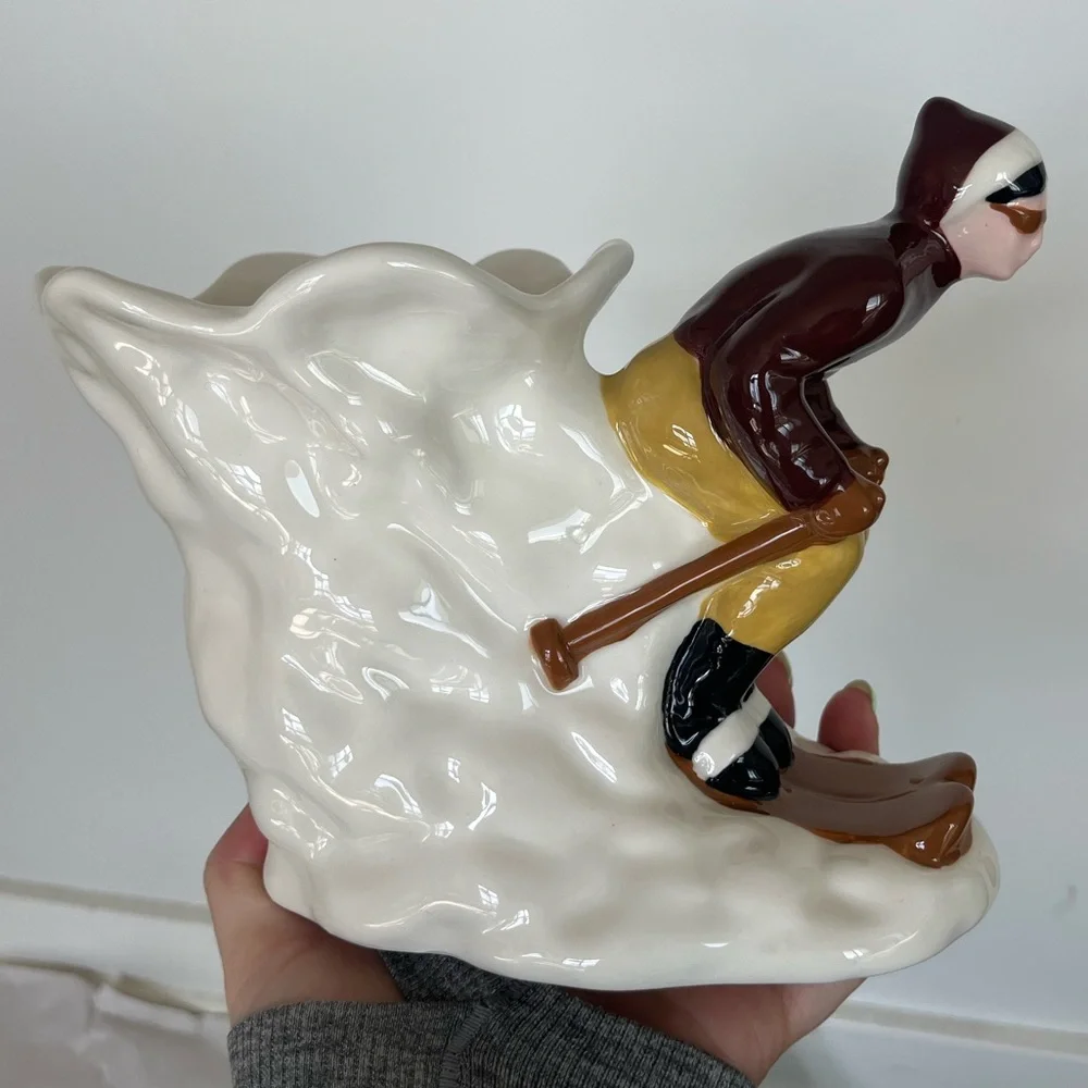 West Elm Ceramic Skier Vase, brand new, alone or in set