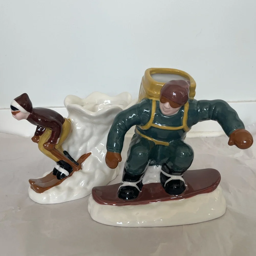 West Elm Ceramic Skier Vase, brand new, alone or in set