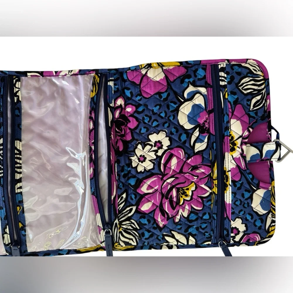Vera Bradley Blue and Purple Floral Makeup Organizer