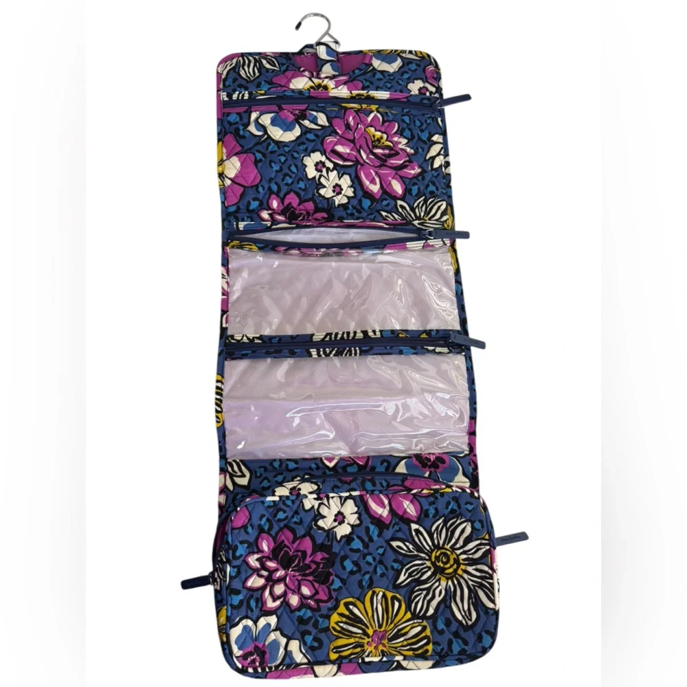 Vera Bradley Blue and Purple Floral Makeup Organizer