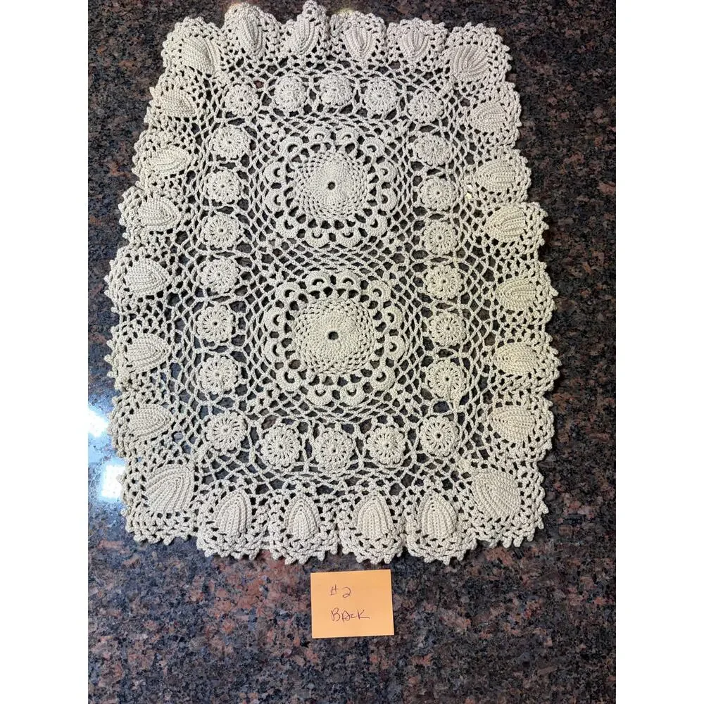 Vintage Handmade Lace Doily Rectangle 17