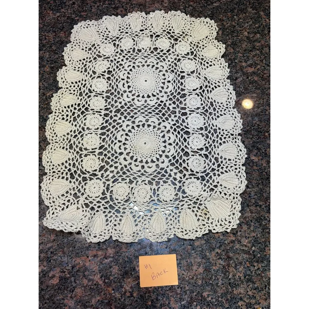 Vintage Handmade Lace Doily Rectangle 17