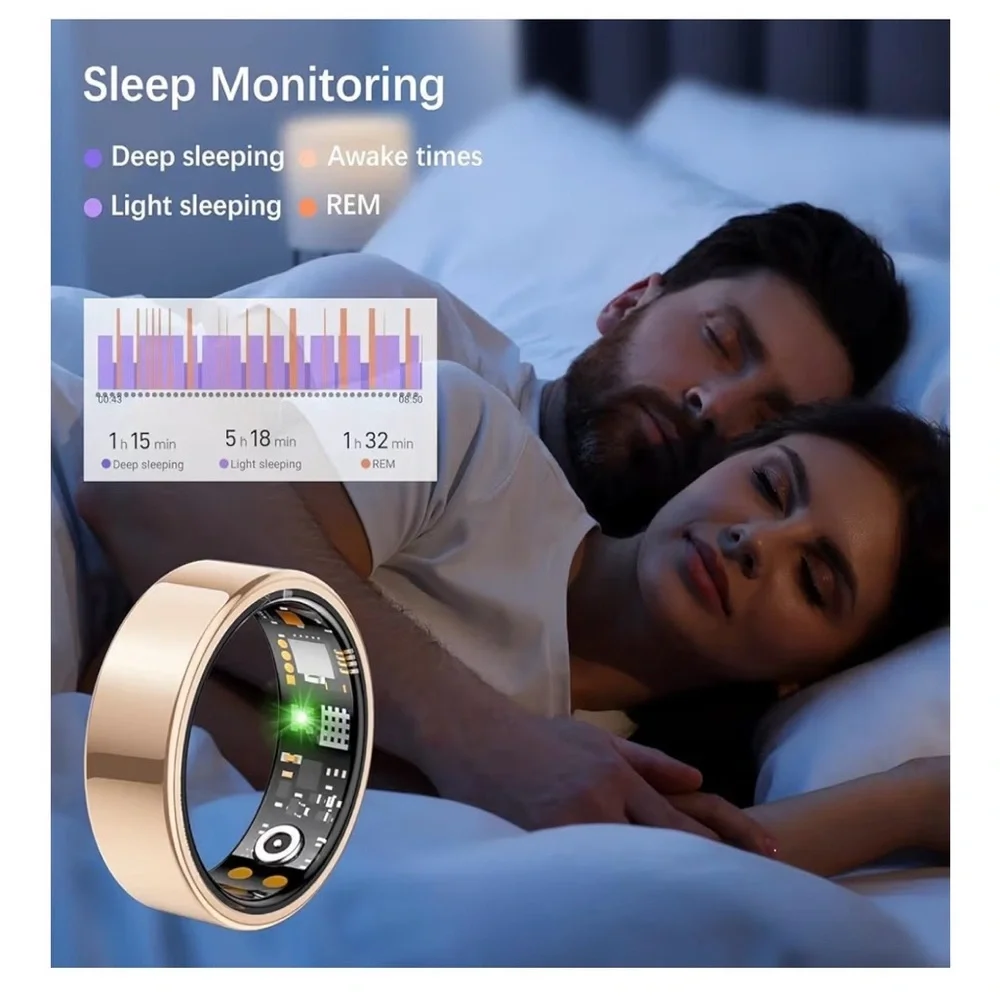 Smart Health Tracking Ring in Gold