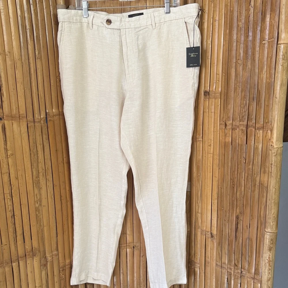 Club Room Men's Linen Cream Chinos